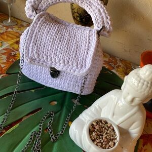Handcrafted White Crochet Bag